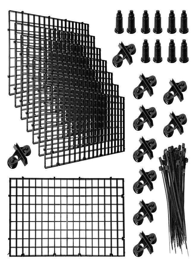 soujkooy 8Pcs Fish Tank Divider, 5.9x11.8in/15X30cm Aquarium Filter Bottom Divider Plastic Grid Tray Egg Crate, Fish Tank Bottom Isolation with 10 Sucker Clips and Bracket Ties - Image 1